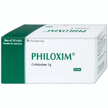 Bột pha tiêm điều trị nhiễm trùng do các chủng vi khuẩn Philoxim 1g Phil Inter Pharma hộp 10 chai