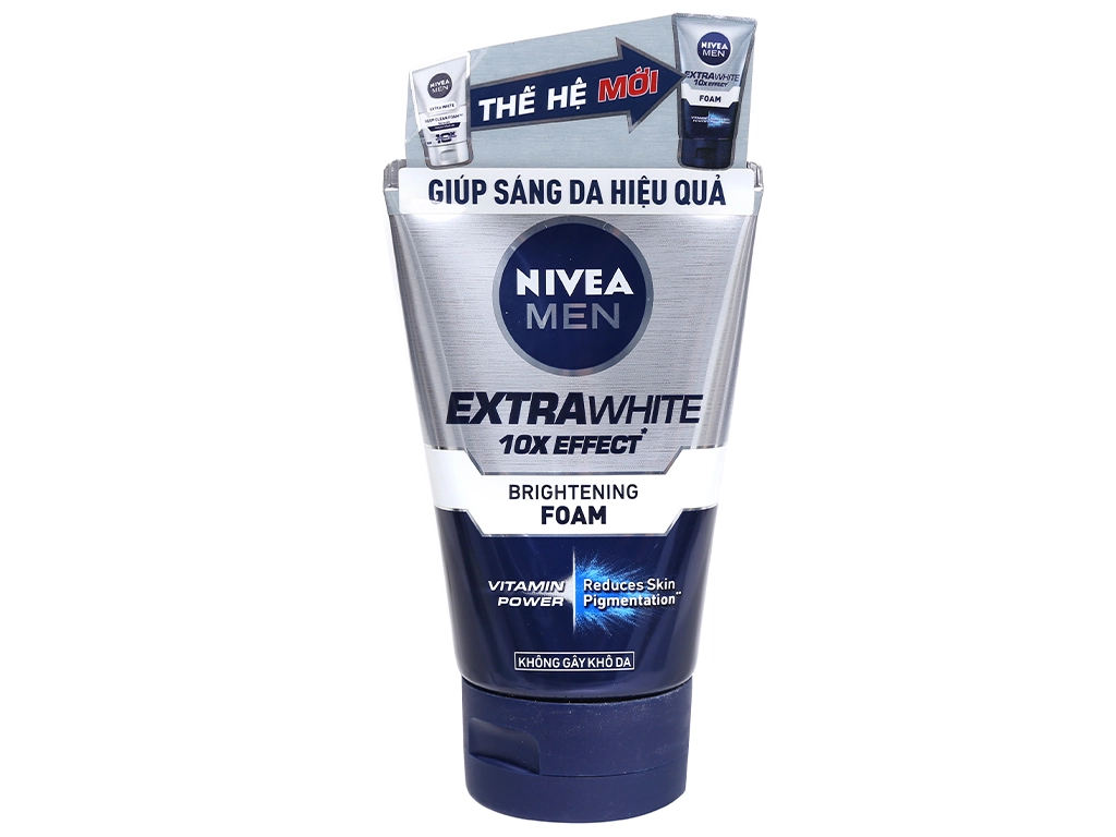 Sữa rửa mặt  Nivea Men Extra White Brightening Foam tuýp 100g