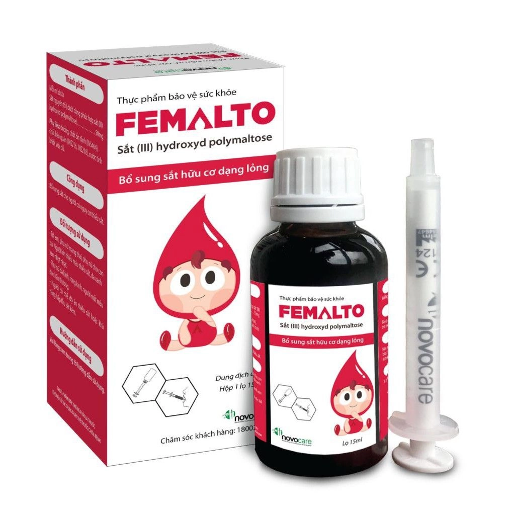 Sắt hữu cơ nhỏ giọt FEMALTO hộp 1 lọ 15ml