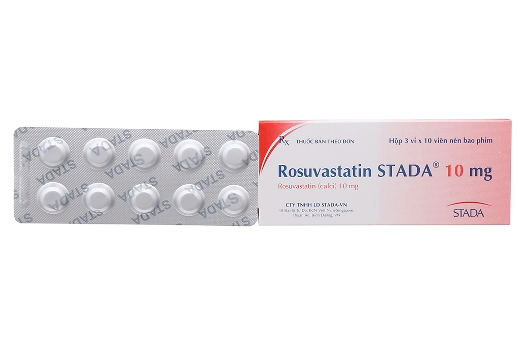 Thuốc hạ mỡ máu 
Rosuvastatin Stada 10 mg hộp 30 viên