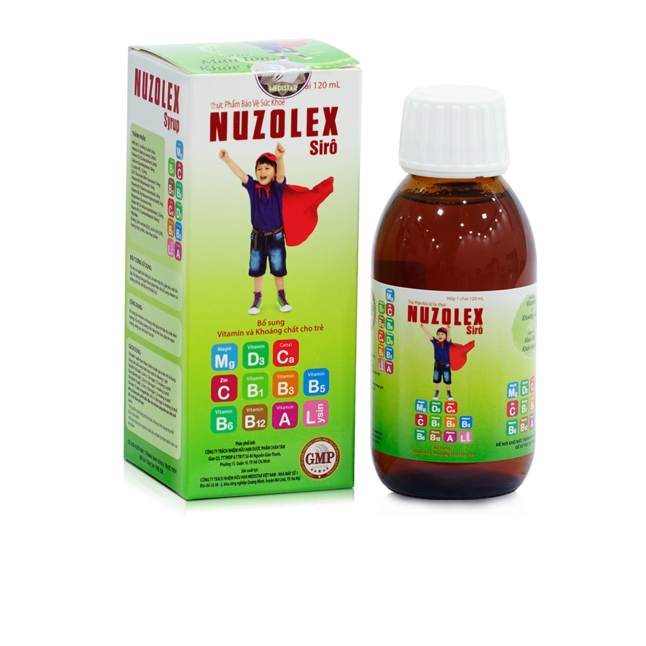 Bổ sung vitamin và khoáng chất cho trẻ Nuzolex Siro hộp 1 chai 120ml