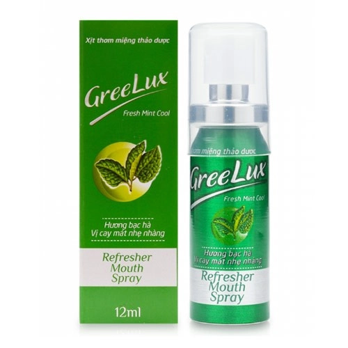 Xịt thơm miệng thảo dược Greelux Fresh Mint Cool Hoa Linh hộp 1 chai 12ml