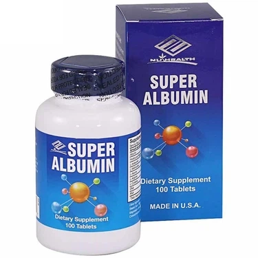 Tăng cường chức năng gan do dùng thuốc, bia rượu Super Albumin Nuhealth hộp 1 lọ x 100 viên