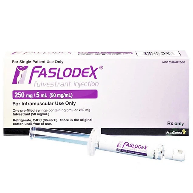 Thuốc tiêm điều trị ung thư vú tiến triển Faslodex 250mg/5ml hộp 1 ống