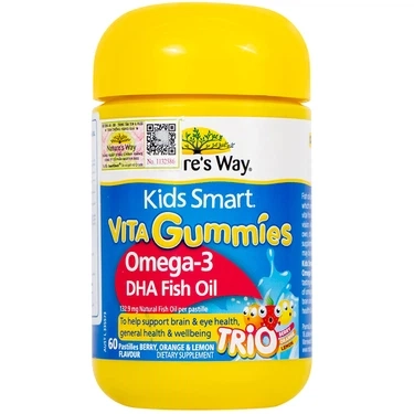 Hỗ trợ tăng cường sức khỏe Nature's Way Kids Smart Vita Gummies Omega-3 DHA Fish Oil hộp 60 viên