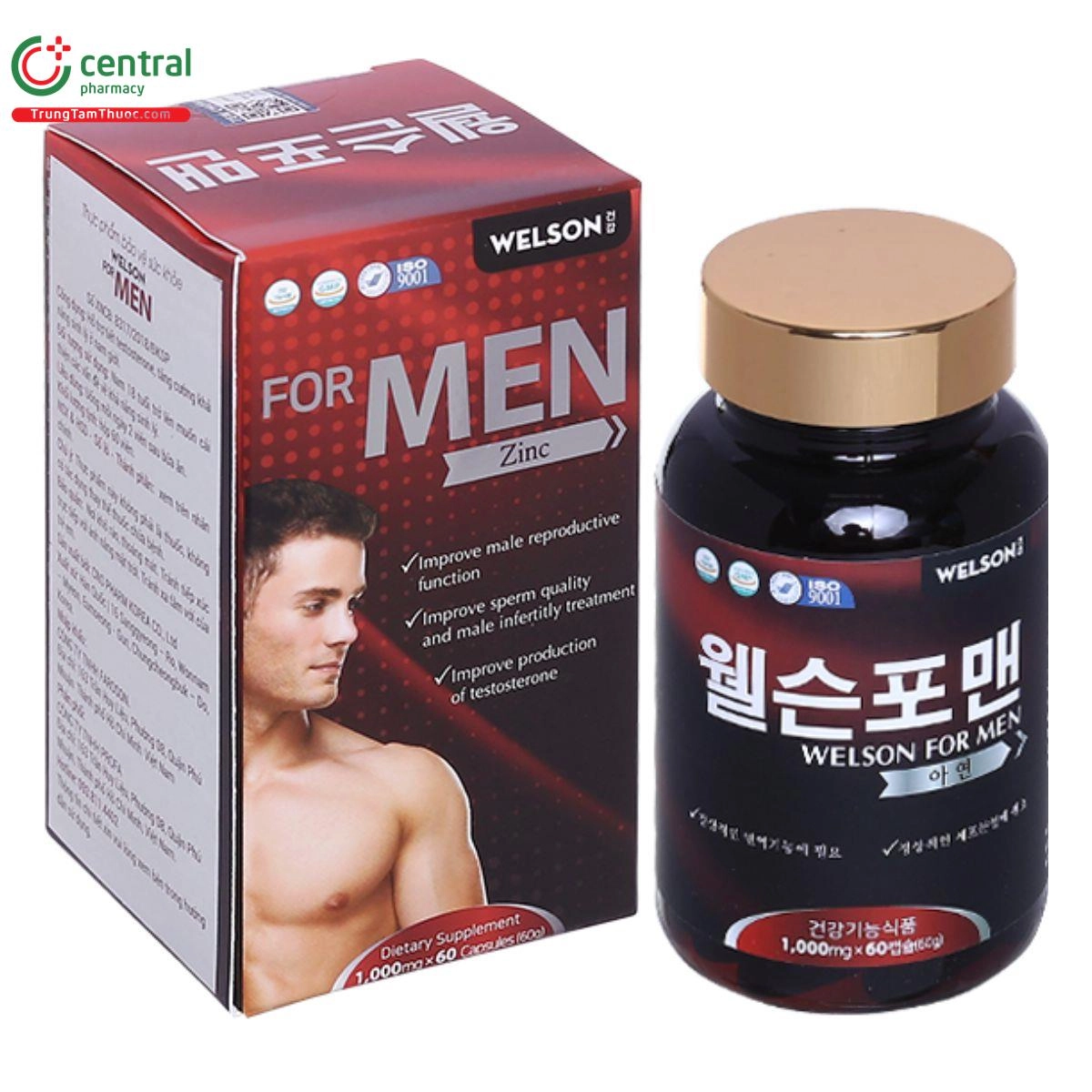Hỗ trợ tăng cường sinh lý nam Welson For Men lọ 60 viên