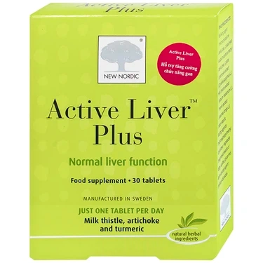 Hỗ trợ tăng cường chức năng gan Active Liver Plus New Nordic hộp 2 vỉ x 15 viên