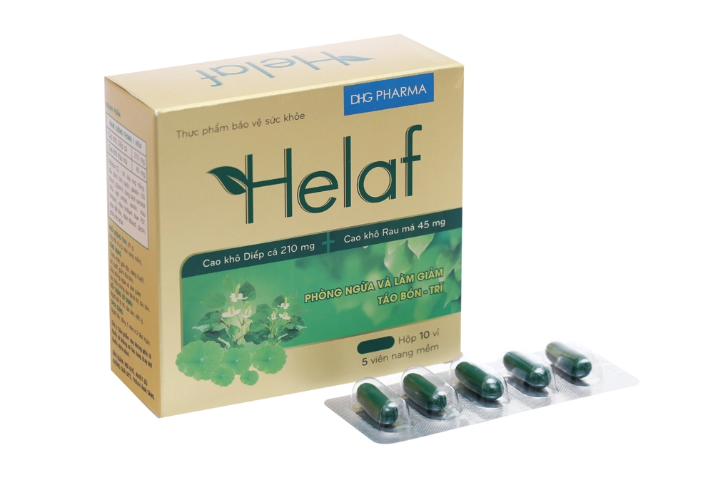 Phòng ngừa và làm giảm táo bón - trĩ Helaf hộp 10 vỉ x 5 viên