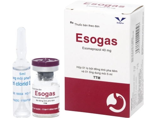 Thuốc điều trị viêm loét dạ dày tá tràng ESOGAS hộp 1 lọ bột đông khô pha tiêm x 1 ống dung môi 5ml