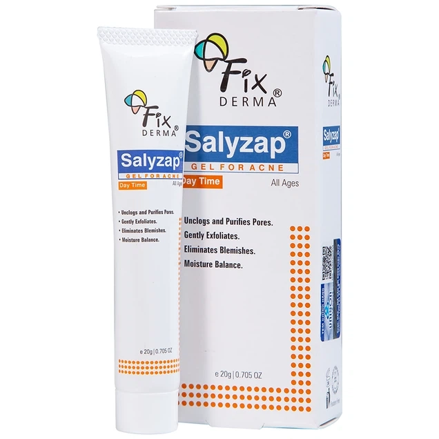 Gel giảm mụn, ngăn ngừa hình thành nhân mụn mới gel Fixderma Salyzap Day Time tuýp x 20g