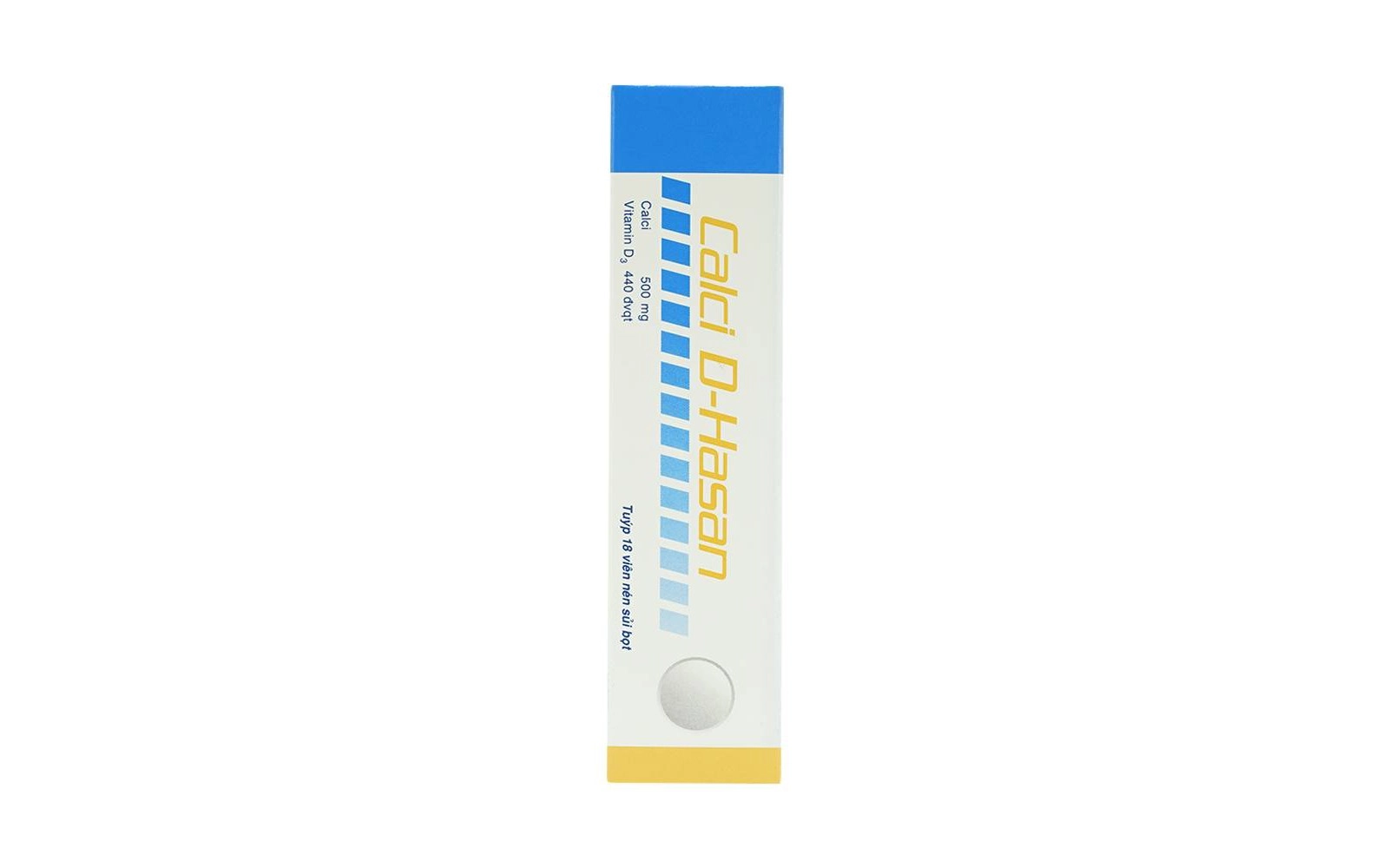 Viên sủi bổ sung canxi, vitamin D Calci D-Hasan hộp 1 tuýp 18 viên