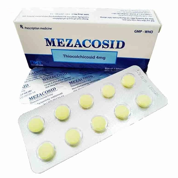 Điều trị thoái hóa đốt sống, vẹo cổ, đau lưng Mezacosid 4mg Hataphar hộp 3 vỉ x 10 viên