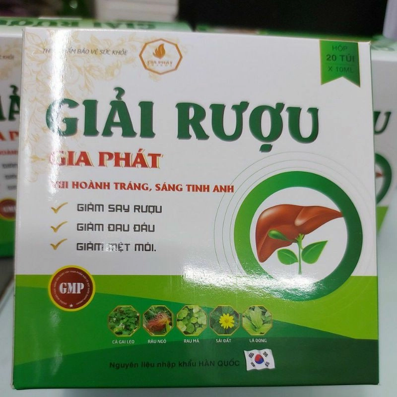 Dung dịch uống Giải Rượu Gia Phát hộp 20 gói