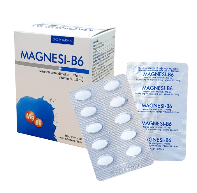 Thuốc bổ sung Magnesi và vitamin B6 MAGNESI-B6 DHG hộp 10 vỉ x 10 viên
