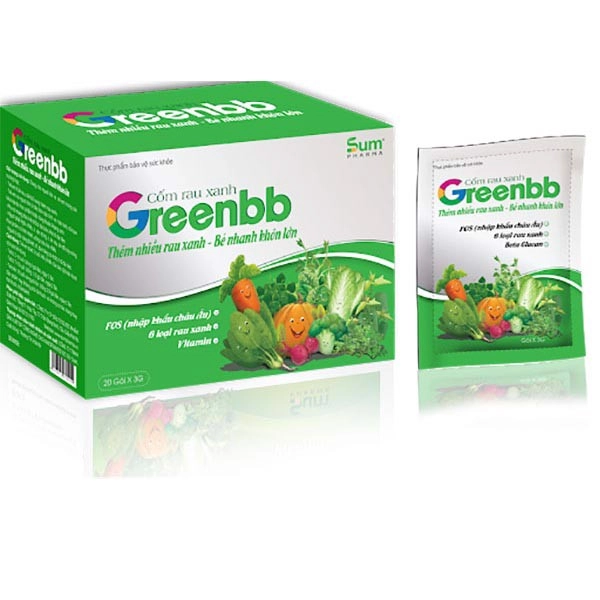 Hỗ trợ tiêu hóa Cốm rau xanh GreenBB hộp 20 gói x 3g