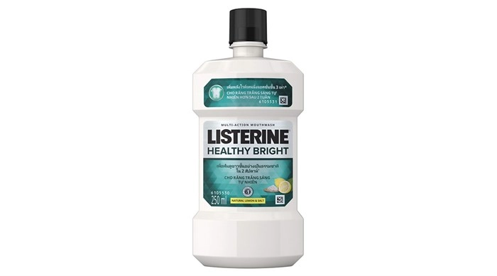 Nước súc miệng Listerine Healthy Bright chai 250ml