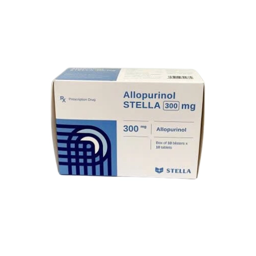 Thuốc trị gout Allopurinol STELLA 300mg hộp 10 vỉ x 10 viên