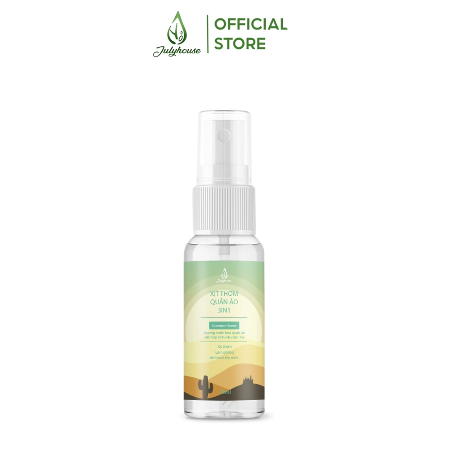 Xịt thơm quần áo dành cho nam Julyhouse 3IN1 (hương nước hoa kết hợp tinh dầu Bạc Hà) chai 20ml