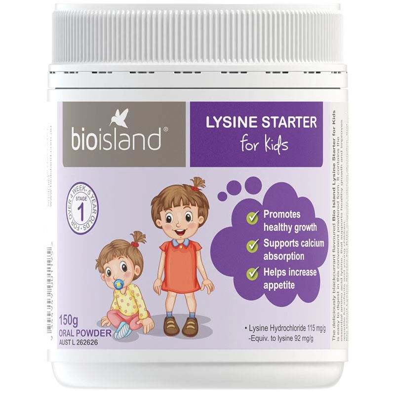 Bột tăng chiều cao cho bé Bioisland LYSINE STARTER for kids lọ 150g