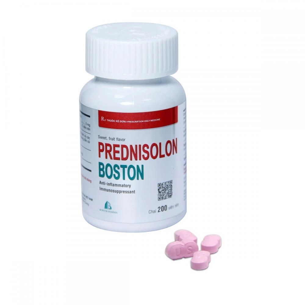 Thuốc kháng viêm PREDNISOLON BOSTON (mùi dâu) lọ 200 viên