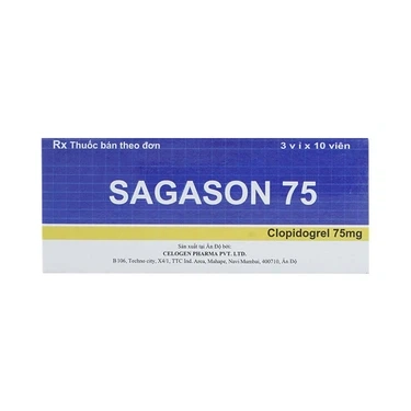 Điều trị nhồi máu cơ tim, đột quỵ Sagason 75 Celogen Pharma hộp 3 vỉ x 10 viên