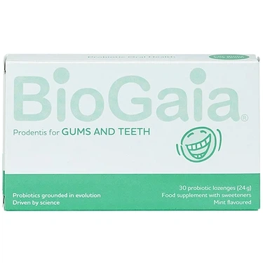 Tái tạo sự cân bằng tự nhiên của hệ vi khuẩn trong môi trường miệng viên ngậm nha khoa BioGaia ProDentis hộp 30 viên