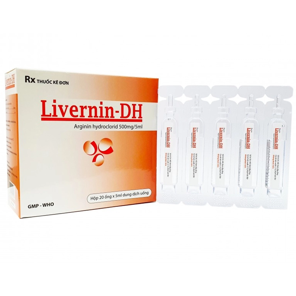Dung dịch uống hỗ trợ điều trị bệnh gan, rối loạn tiêu hóa Livernin-DH 500mg/5ml Hà Tây hộp 20 ống x 5ml