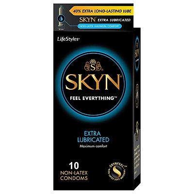 Bao cao su SKYN EXTRA LUBRICANTED hộp 10 cái