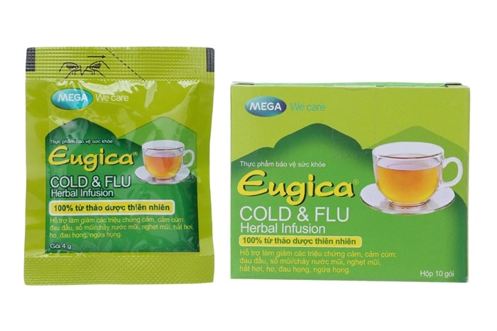 Tinh chất thảo dược EUGICA COLD - FLU HERBAL INFUSION hộp 10 gói x 4g