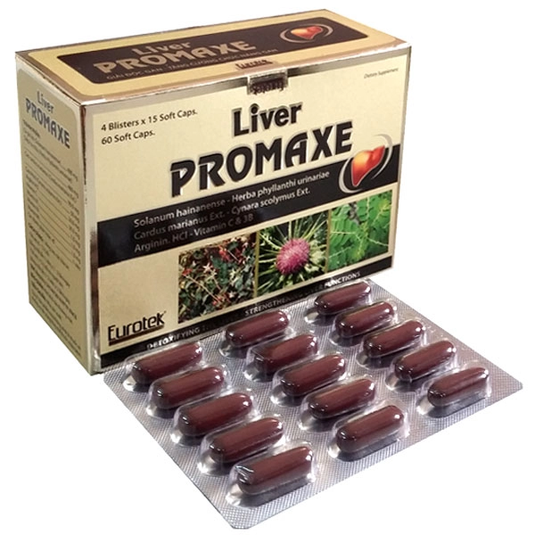 Hỗ trợ điều trị viêm gan cấp và mãn tính Liver Promaxe hộp 4 vỉ x 15 viên