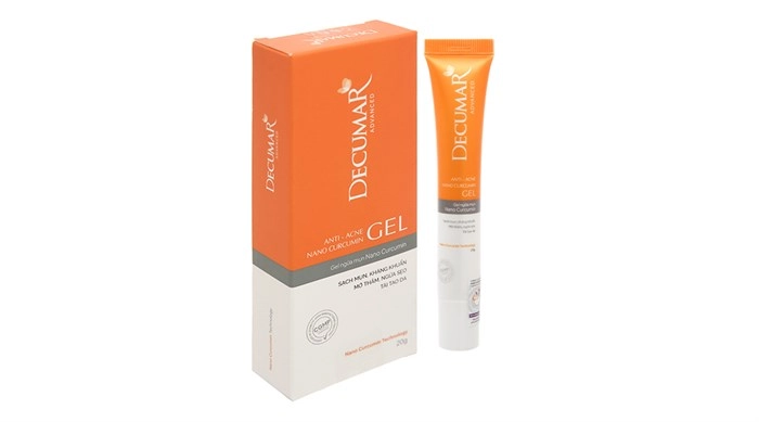 Gel ngừa mụn, mờ thâm Decumar Advanced Anti - Acne Nano Curcumin Gel hộp 1 tuýp 20g