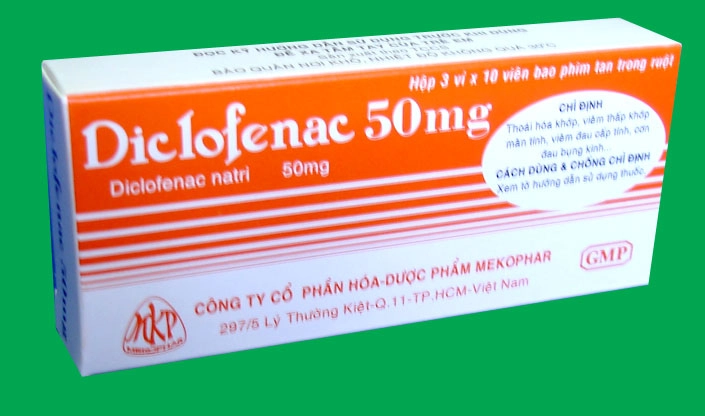 Diclofenac 50mg MEKOPHAR hộp 30 viên