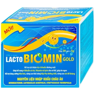 Hỗ trợ cải thiện hệ vi khuẩn đường ruột Lacto Biomin Gold hộp 20 gói