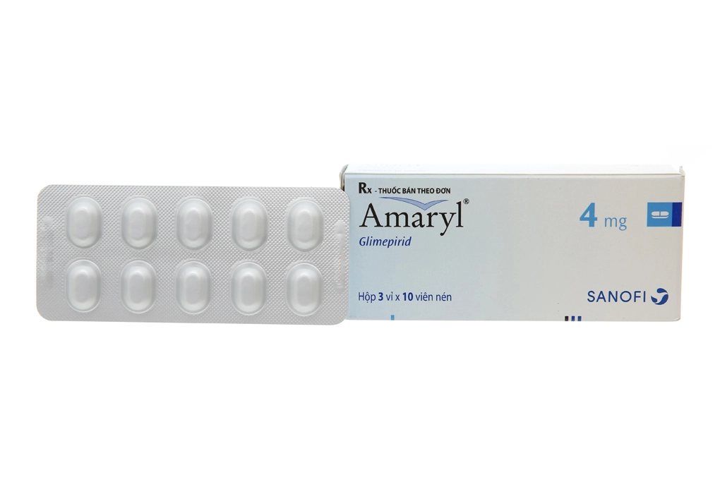 Thuốc điều trị đái tháo đường Amaryl 4 mg hộp 30 viên