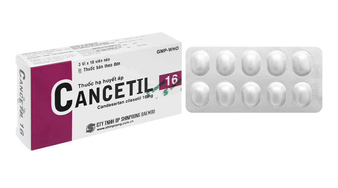 Thuốc điều trị tăng huyết áp CANCETIL 16 hộp 3 vỉ x 10 viên nén