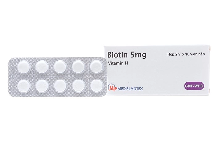 Thuốc bổ sung vitamin H Biotin 5mg hộp 20 viên