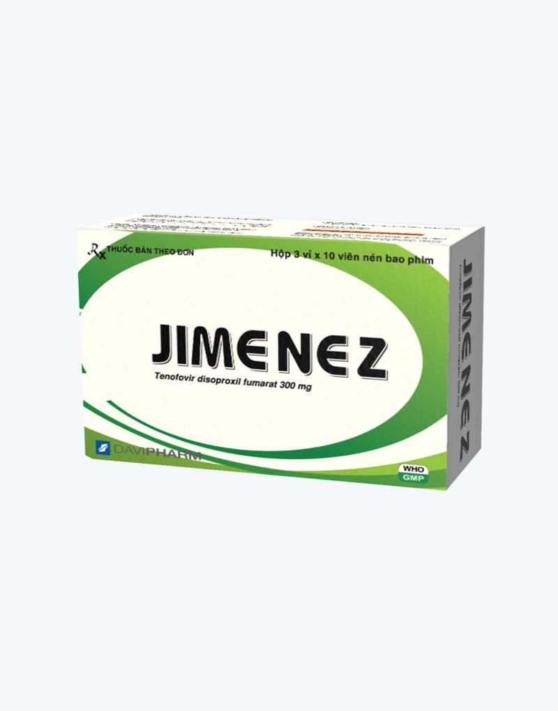Thuốc trị nhiễm HIV JIMENEZ hộp 3 vỉ x 10 viên nén bao phim