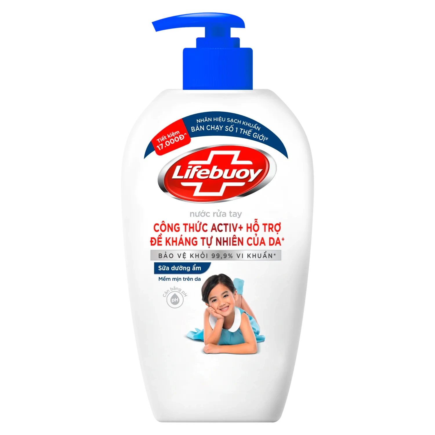 Nước rửa tay Lifebouy Sữa Dưỡng Ẩm (xanh dương) chai 500g
