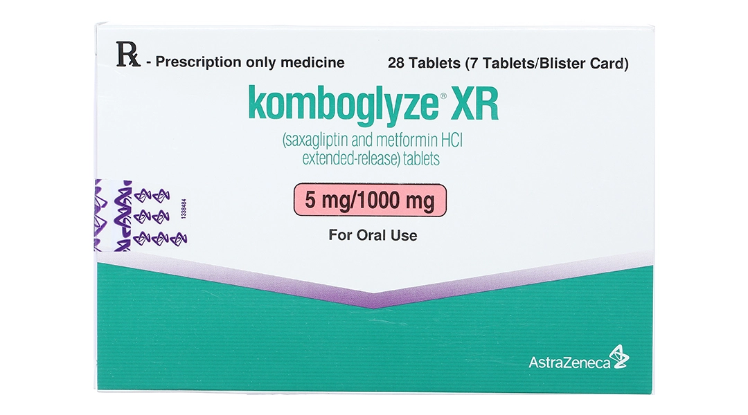 Thuốc điều trị đái tháo đường Komboglyze XR 5mg/1000mg hộp 4 vỉ x 7 viên