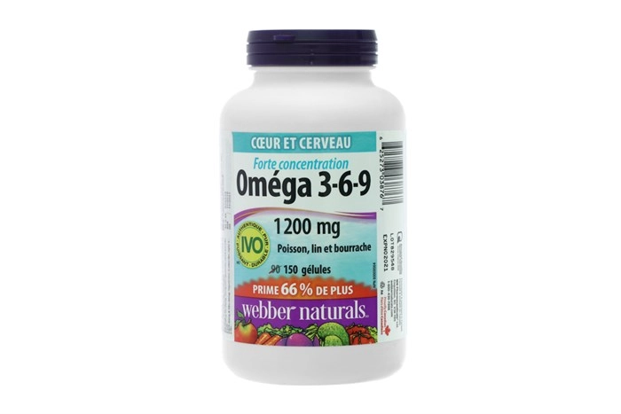 
Viên uống bổ mắt, bổ não, giảm cholesterol Webber Naturals Omega 3-6-9 1200mg hộp 1 lọ 150 viên