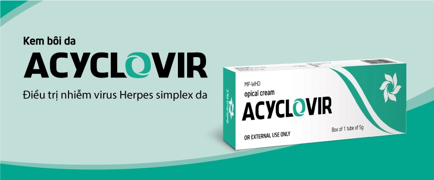 Kem bôi da Acyclovir (Gia Nguyễn) hộp 1 tuýp 5g