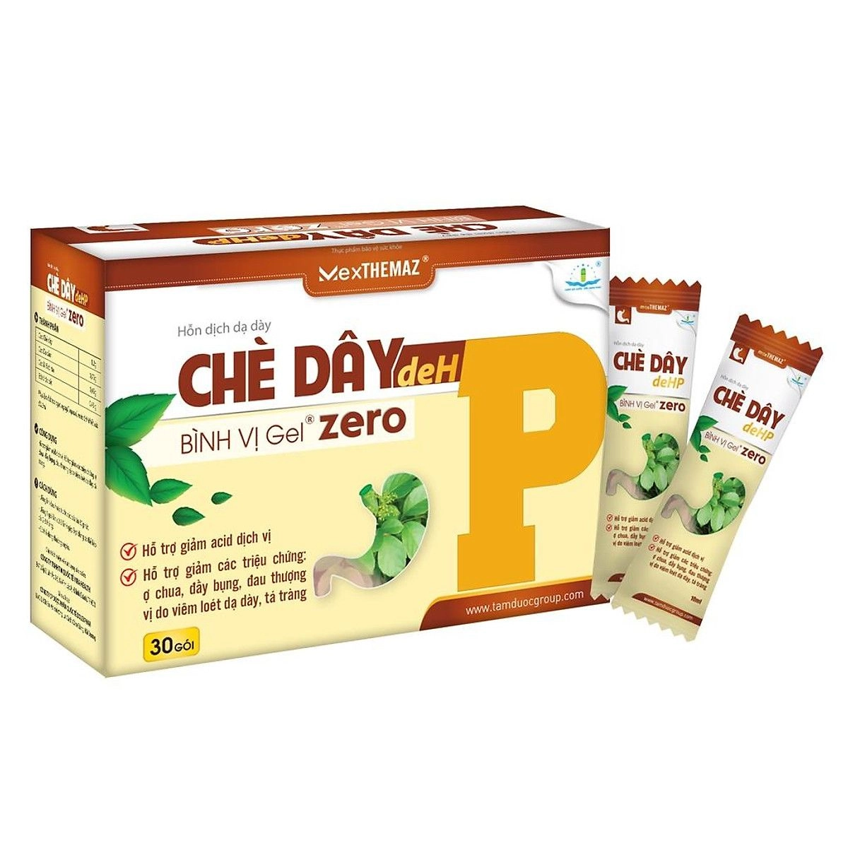 Hỗn dịch dạ dày Chè Dây deHP Bình Vị Gel Zero hộp 30 gói