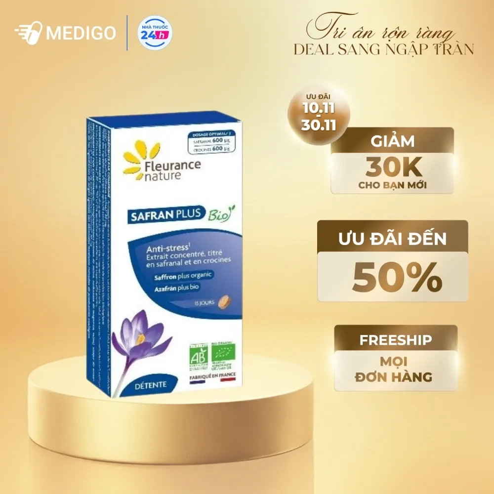Viên uống chiết xuất nhụy hoa nghệ tây Safran Plus Bio hộp 15 viên