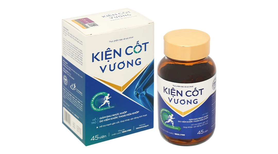 Hỗ trợ giảm đau nhức khớp, hỗ trợ mạnh gân cốt Kiện Cốt Vương hộp 45 viên