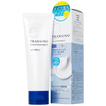 Giúp loại bỏ lớp trang điểm, bụi bẩn lỗ chân lông và dầu thừa kem tẩy trang Transino Clear Cleansing Ex hộp 110g