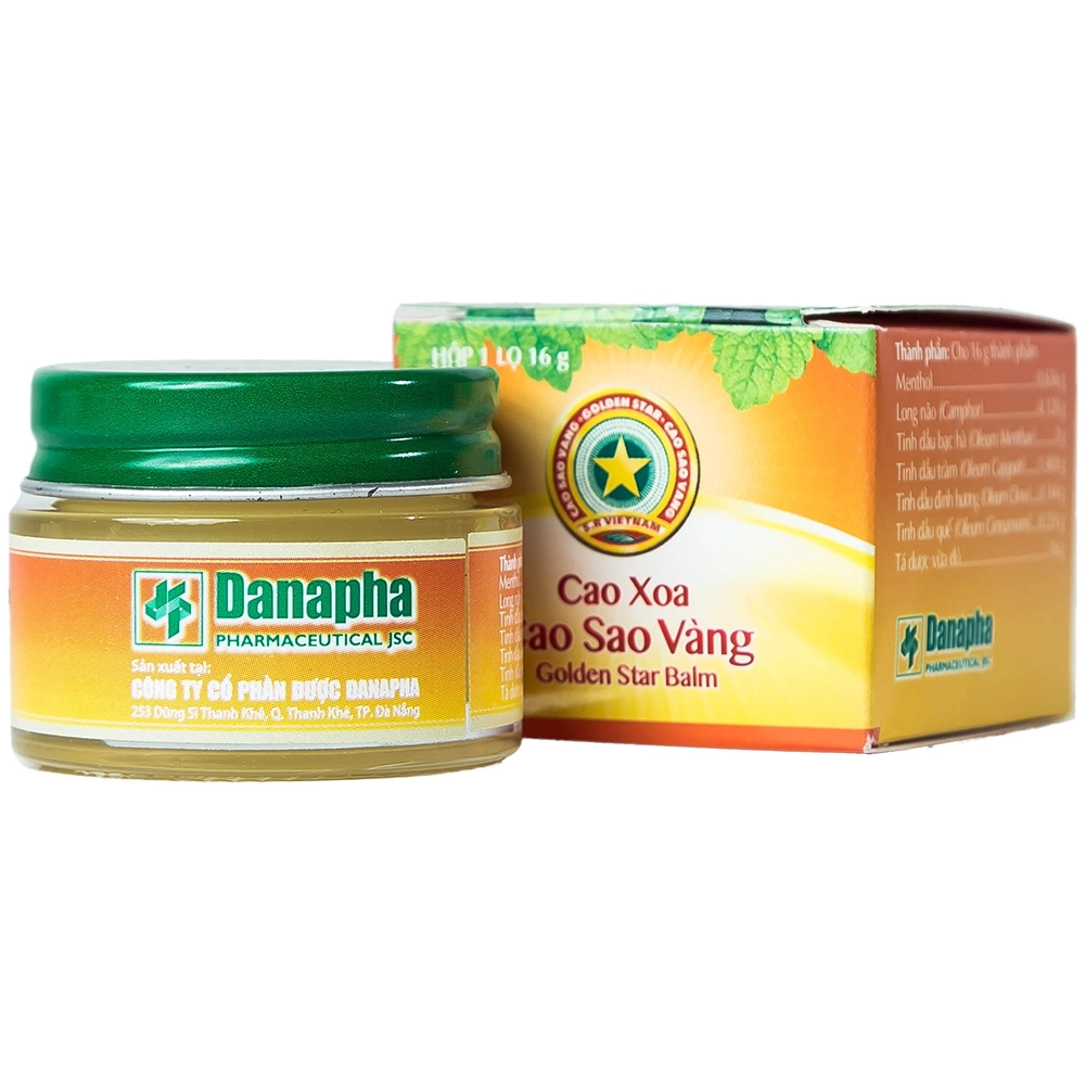 Cao xoa Cao sao vàng Danapha hộp 1 hũ x 16g