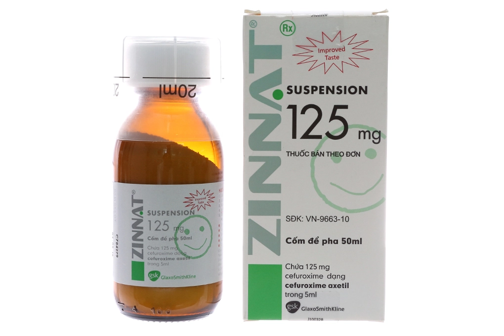 Bột pha hỗn dịch kháng sinh Zinnat 125mg/5ml chai 50ml