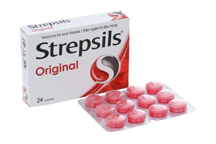 Viên ngậm trị đau họng Strepsils Original hộp 24 viên
