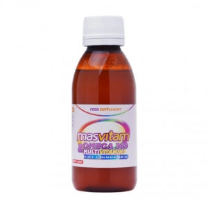 Siro hỗ trợ tiêu hóa và tăng đề kháng cho trẻ Masvitam Omega 369 & Multivitaminas hộp 1 chai 150ml