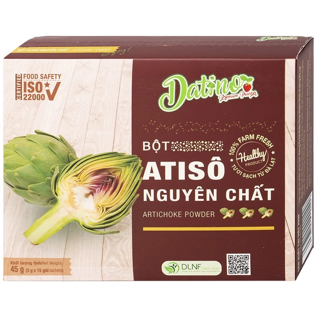 Hỗ trợ mát gan, giải độc cơ thể bột Atisô nguyên chất Datino hộp 15 gói x 3g